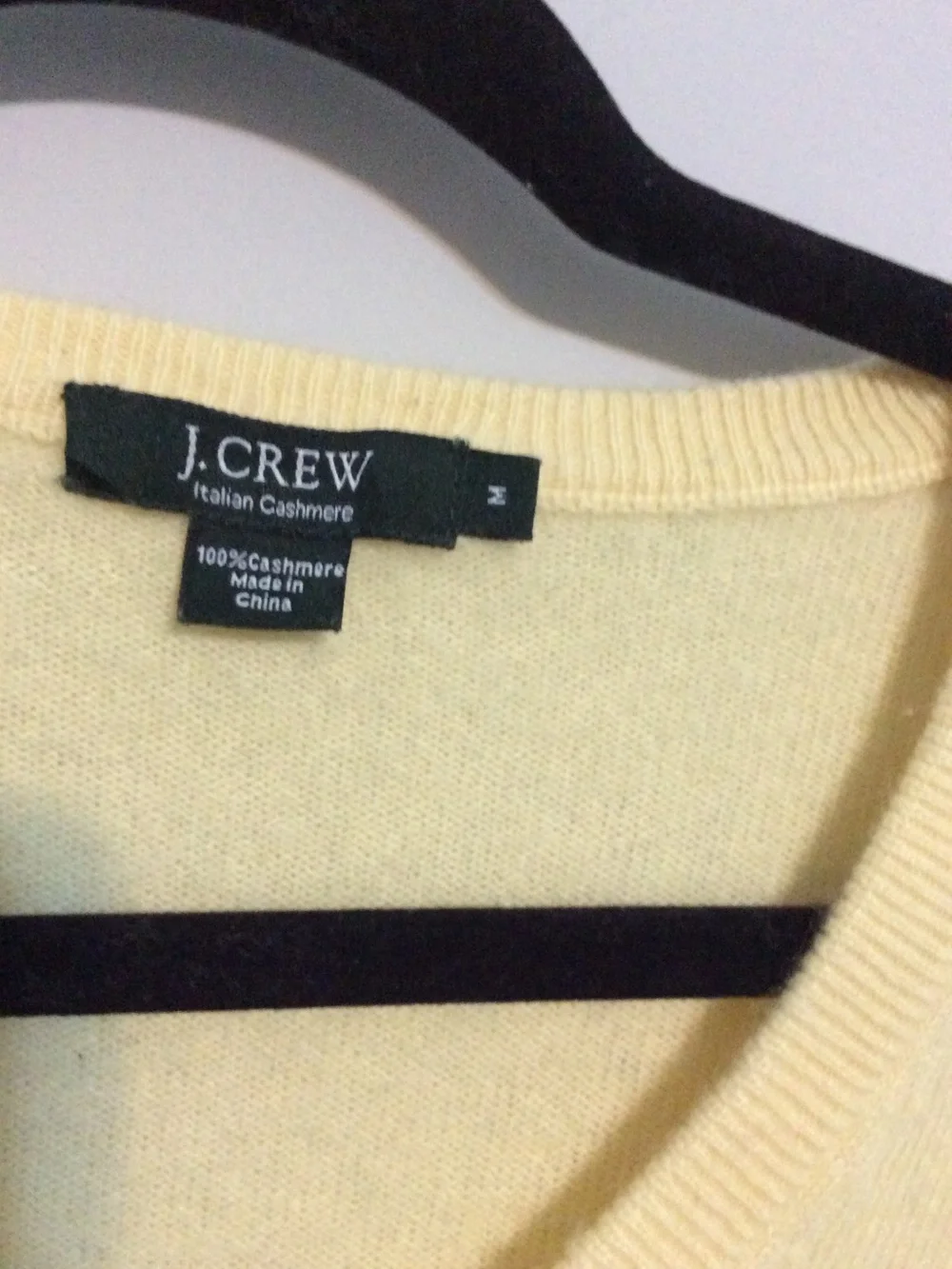 J. Crew Italian Cashmere V-Neck Sweater in Yellow Sz M Men
